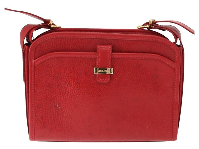 Céline Borsa a Spalla CELINE in Pelle Rossa Dorata Auth 161123 Rosso D'oro - vista 13