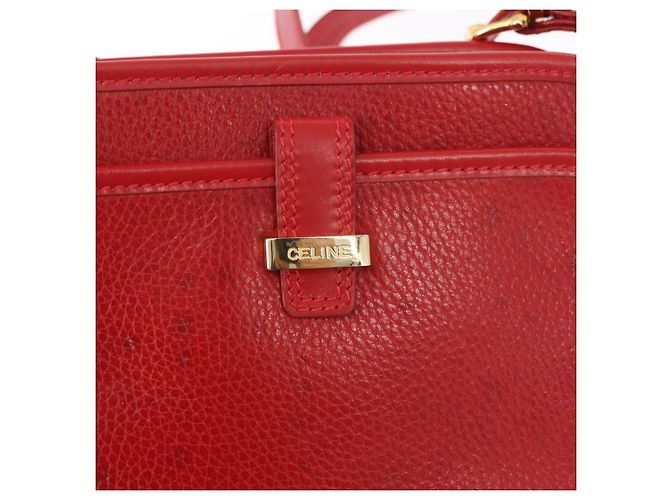 Céline Borsa a Spalla CELINE in Pelle Rossa Dorata Auth 161123 Rosso D'oro - vista 17
