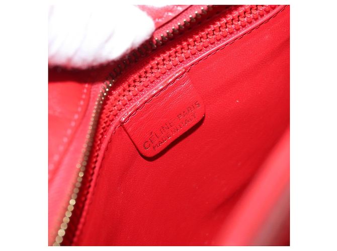 Céline Borsa a Spalla CELINE in Pelle Rossa Dorata Auth 161123 Rosso D'oro - vista 18