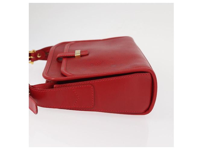 Céline Borsa a Spalla CELINE in Pelle Rossa Dorata Auth 161123 Rosso D'oro - vista 4