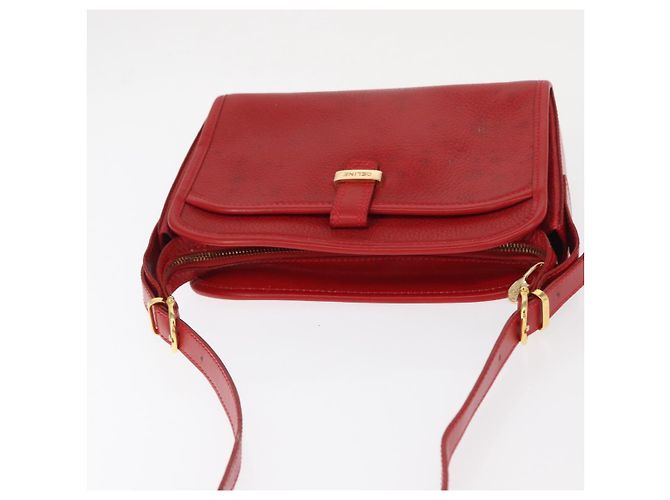 Céline Borsa a Spalla CELINE in Pelle Rossa Dorata Auth 161123 Rosso D'oro - vista 6