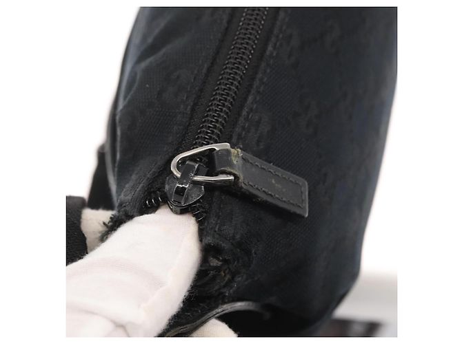 Borsa a Spalla GG Canvas Gucci Nera Argento 145857 Auth 160622 Nero - vista 10