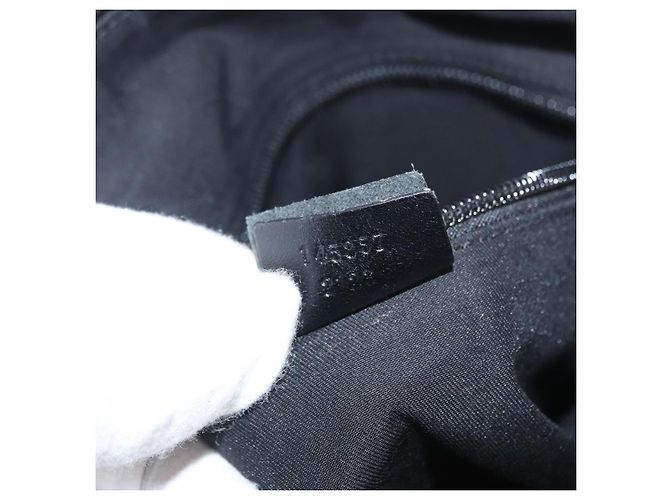 Borsa a Spalla GG Canvas Gucci Nera Argento 145857 Auth 160622 Nero - vista 12