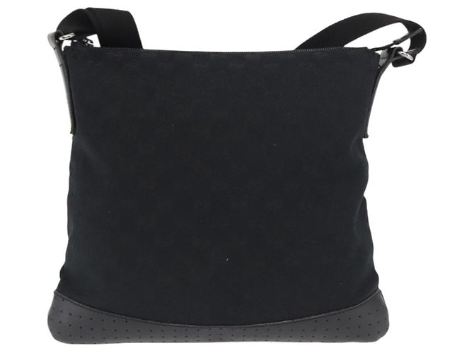 Borsa a Spalla GG Canvas Gucci Nera Argento 145857 Auth 160622 Nero - vista 2