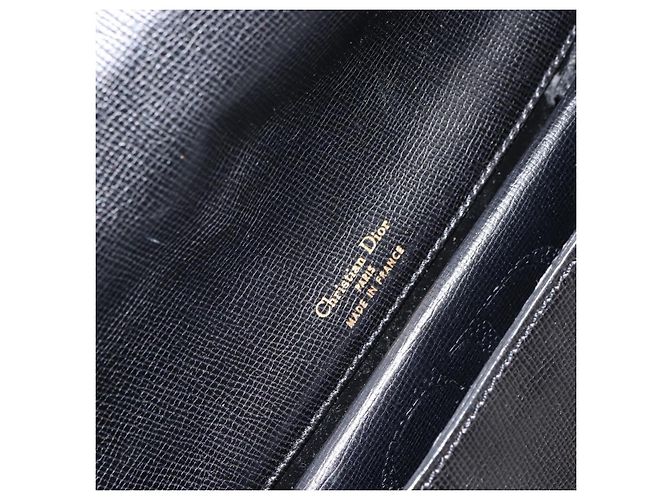 Borsa a Spalla Christian Dior in Pelle Nera Oro Auth 160970 Nero D'oro - vista 18