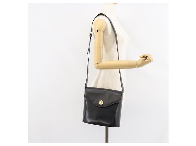 Borsa a Spalla Christian Dior in Pelle Nera Oro Auth 160970 Nero D'oro - vista 22