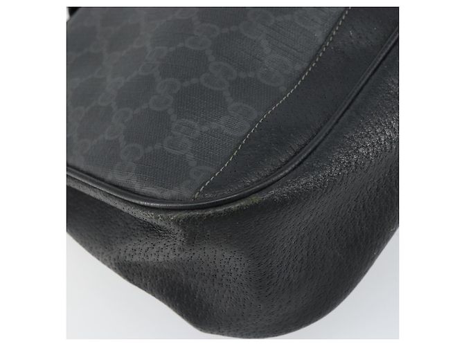 Gucci Borsa GG Supreme Web Sherry Line in PVC nero e oro 116 02 076 Auth 159403 D'oro - vista 14