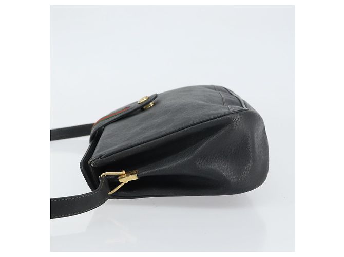Gucci Borsa GG Supreme Web Sherry Line in PVC nero e oro 116 02 076 Auth 159403 D'oro - vista 4
