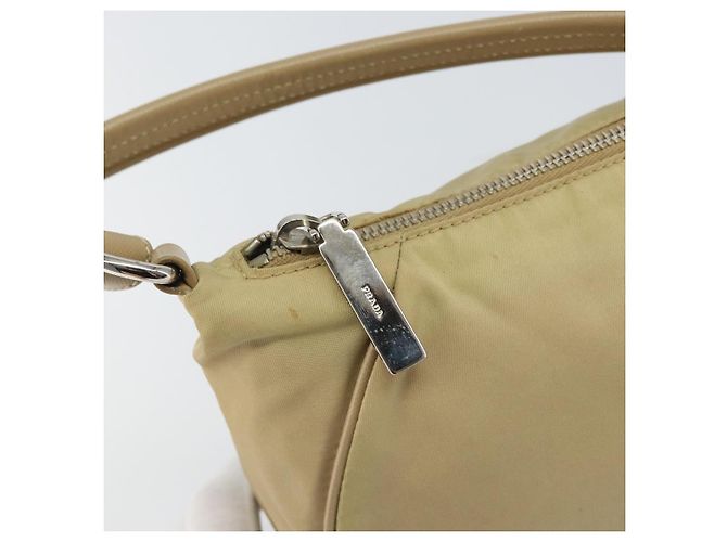 PRADA Schultertasche Nylon Beige Silber Authentisch hk3322 - Ansicht 10