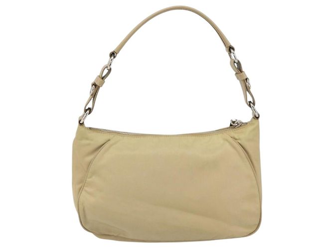 PRADA Schultertasche Nylon Beige Silber Authentisch hk3322 - Ansicht 2