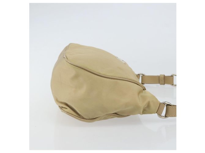 PRADA Schultertasche Nylon Beige Silber Authentisch hk3322 - Ansicht 3