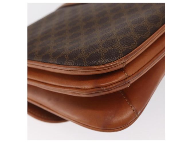 Céline Borsa a Spalla in Tela Macadam CELINE in Pelle PVC Marrone Oro Auth 161211 D'oro - vista 15