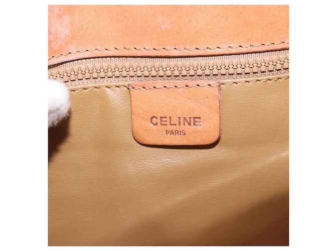 Céline Borsa a Spalla in Tela Macadam CELINE in Pelle PVC Marrone Oro Auth 161211 D'oro - vista 18