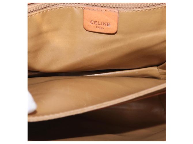 Céline Borsa a Spalla in Tela Macadam CELINE in Pelle PVC Marrone Oro Auth 161211 D'oro - vista 21