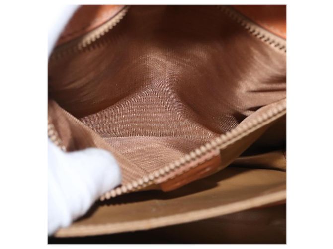Céline Borsa a Spalla in Tela Macadam CELINE in Pelle PVC Marrone Oro Auth 161211 D'oro - vista 23