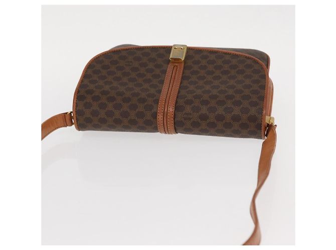 Céline Borsa a Spalla in Tela Macadam CELINE in Pelle PVC Marrone Oro Auth 161211 D'oro - vista 6
