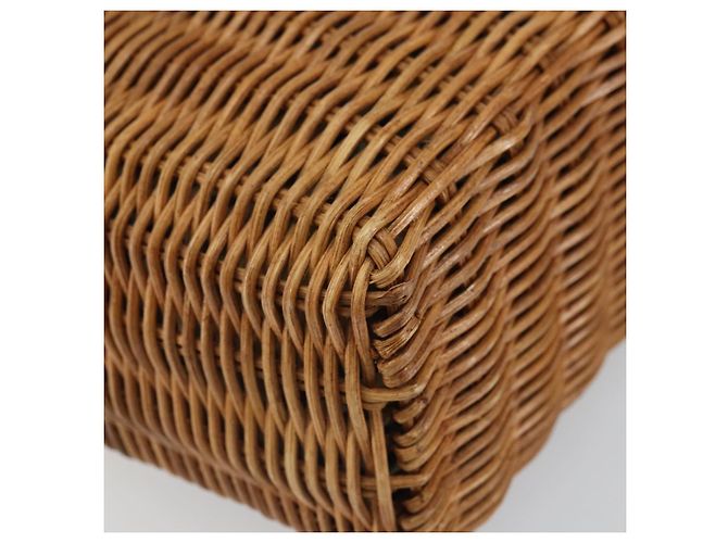 Borsa a Mano BURBERRY Blue Label Rattan Beige Argento Auth 161754 - vista 14