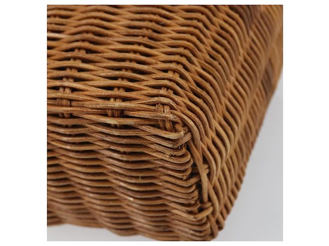 Borsa a Mano BURBERRY Blue Label Rattan Beige Argento Auth 161754 - vista 15