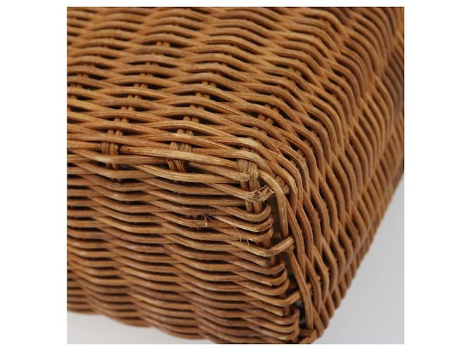 Borsa a Mano BURBERRY Blue Label Rattan Beige Argento Auth 161754 - vista 9