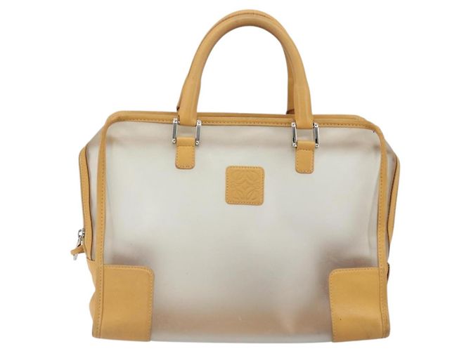 LOEWE Anagramma Modello Limitato Amazona 30 Borsa a Mano Vinile Trasparente Argento Auth hk3315 - vista 13
