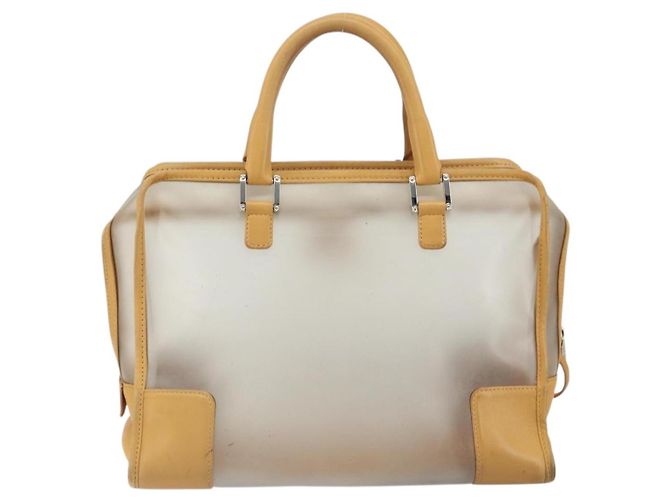 LOEWE Anagramma Modello Limitato Amazona 30 Borsa a Mano Vinile Trasparente Argento Auth hk3315 - vista 2