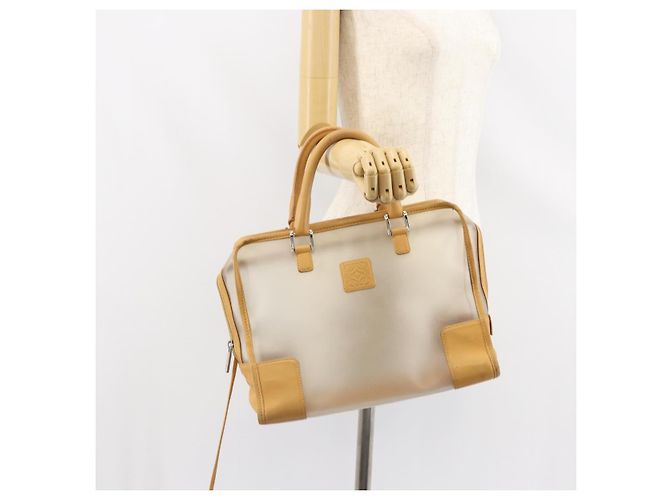 LOEWE Anagramma Modello Limitato Amazona 30 Borsa a Mano Vinile Trasparente Argento Auth hk3315 - vista 23