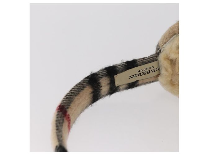 Orejeras de lana beige con estampado Nova Check de BURBERRY Auth 159465 - vista 10