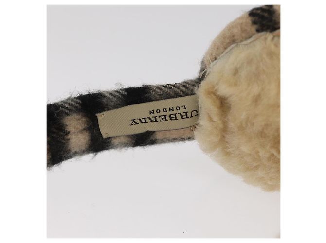 Orejeras de lana beige con estampado Nova Check de BURBERRY Auth 159465 - vista 15