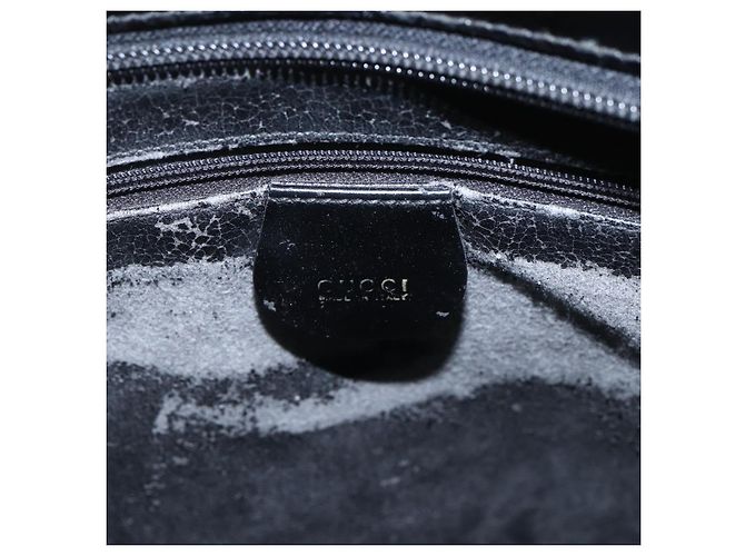 GUCCI Tote Bag Enamel Black Gold Auth 160601 Golden - view 18