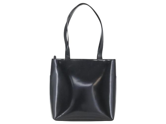 GUCCI Tote Bag Enamel Black Gold Auth 160601 Golden - view 2