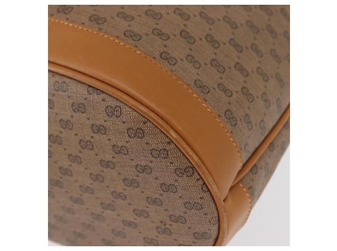 Gucci Borsa a Spalla Micro GG Supreme PVC Beige Oro Auth 162968 D'oro - vista 14