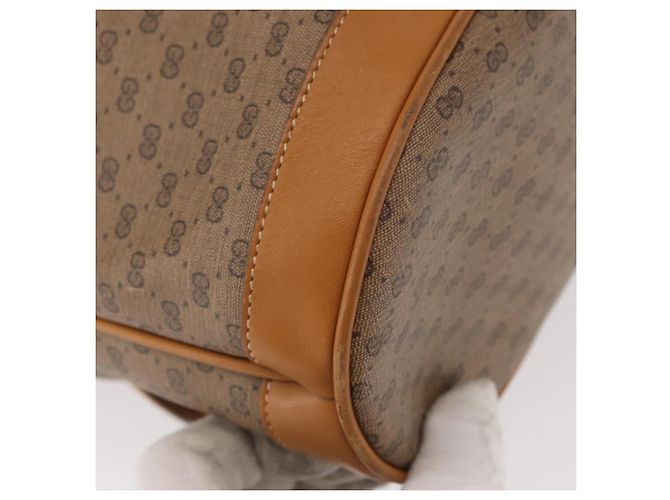 Gucci Borsa a Spalla Micro GG Supreme PVC Beige Oro Auth 162968 D'oro - vista 15