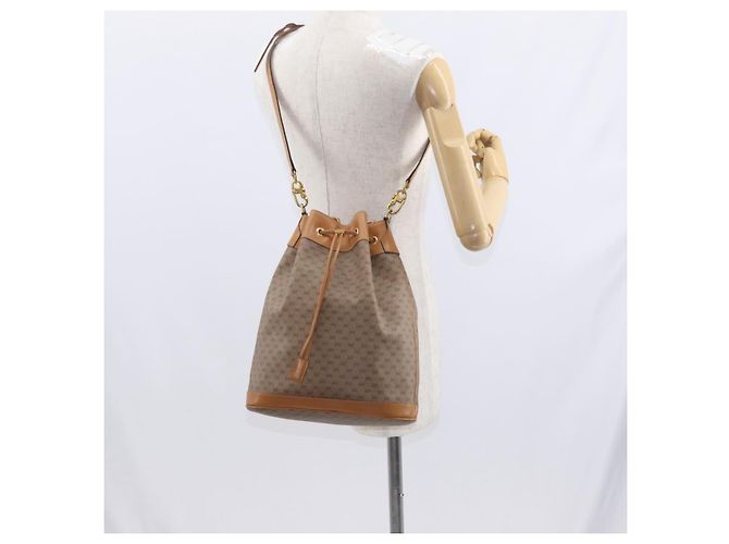 Gucci Borsa a Spalla Micro GG Supreme PVC Beige Oro Auth 162968 D'oro - vista 22