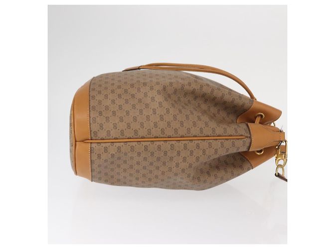 Gucci Borsa a Spalla Micro GG Supreme PVC Beige Oro Auth 162968 D'oro - vista 3