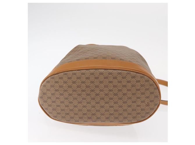 Gucci Borsa a Spalla Micro GG Supreme PVC Beige Oro Auth 162968 D'oro - vista 5