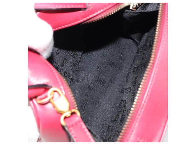 Céline Borsa a mano CELINE Circle in pelle 2 in 1 rossa oro Auth 161046 Rosso D'oro - vista 11