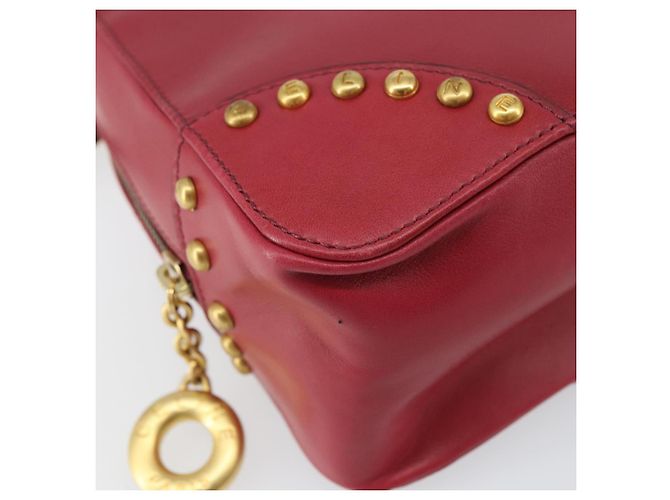 Céline Borsa a mano CELINE Circle in pelle 2 in 1 rossa oro Auth 161046 Rosso D'oro - vista 17