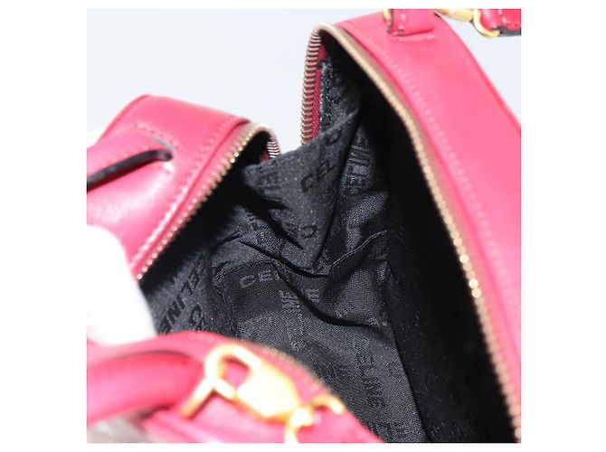 Céline Borsa a mano CELINE Circle in pelle 2 in 1 rossa oro Auth 161046 Rosso D'oro - vista 19