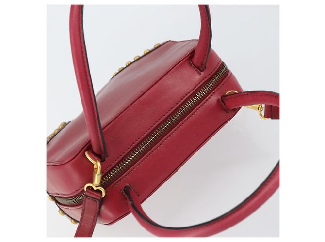 Céline Borsa a mano CELINE Circle in pelle 2 in 1 rossa oro Auth 161046 Rosso D'oro - vista 6
