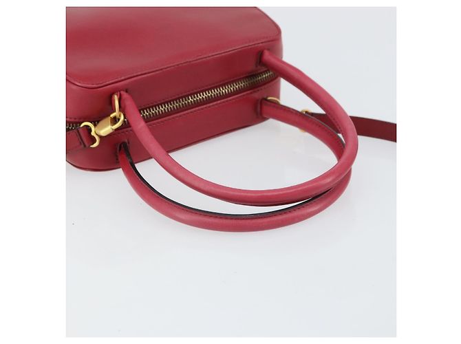 Céline Borsa a mano CELINE Circle in pelle 2 in 1 rossa oro Auth 161046 Rosso D'oro - vista 7