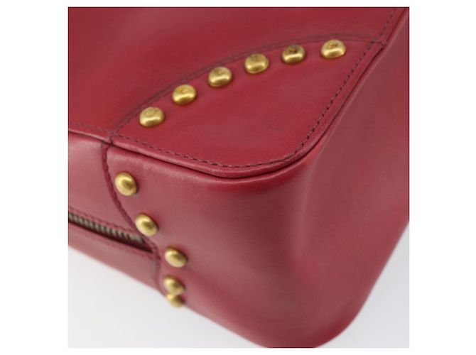 Céline Borsa a mano CELINE Circle in pelle 2 in 1 rossa oro Auth 161046 Rosso D'oro - vista 9