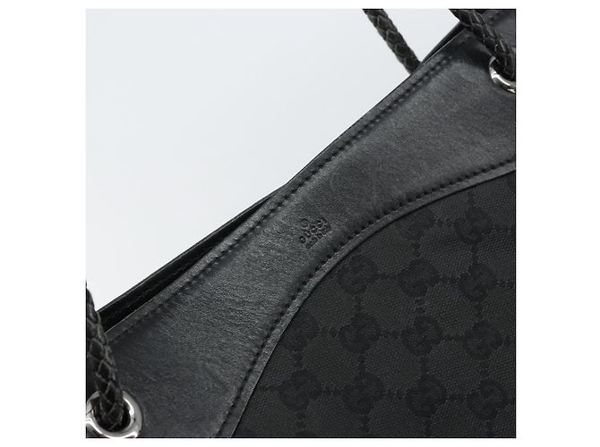 GUCCI GG Canvas Schultertasche Schwarz Silber 109141 Auth 158449 - Ansicht 10