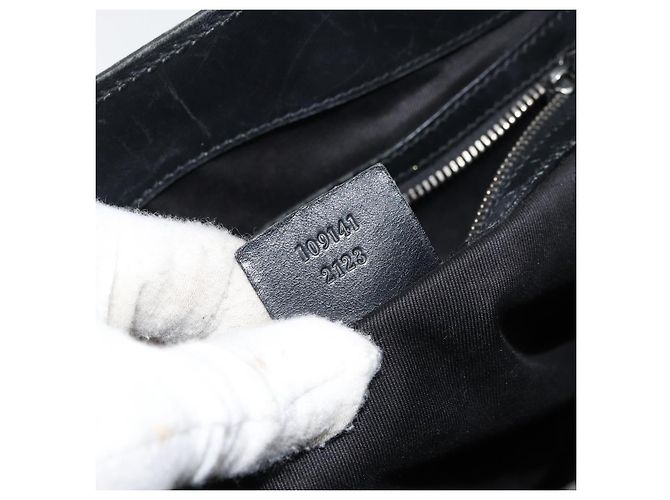 GUCCI GG Canvas Schultertasche Schwarz Silber 109141 Auth 158449 - Ansicht 12