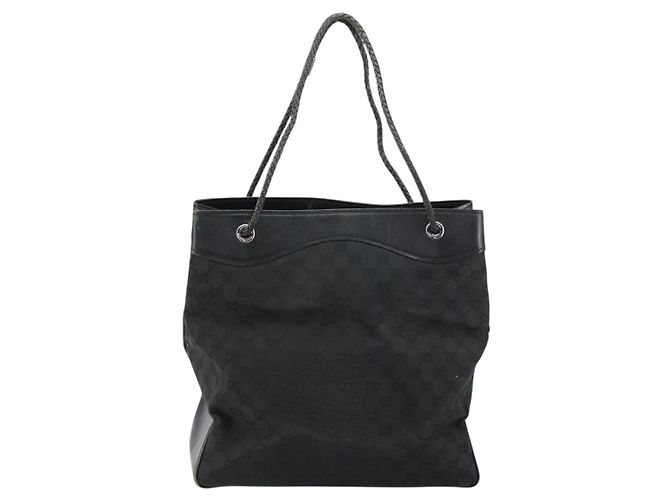 GUCCI GG Canvas Schultertasche Schwarz Silber 109141 Auth 158449 - Ansicht 2