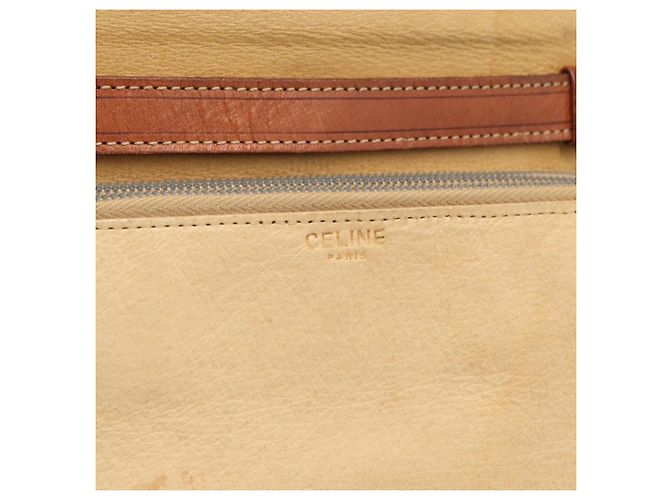 Céline Borsa a Spalla in Tela Macadam CELINE PVC Beige Oro Auth 159576 D'oro - vista 18