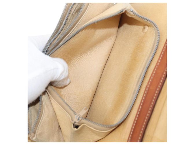Céline Borsa a Spalla in Tela Macadam CELINE PVC Beige Oro Auth 159576 D'oro - vista 20