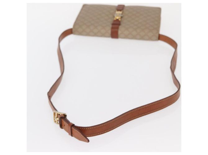 Céline Borsa a Spalla in Tela Macadam CELINE PVC Beige Oro Auth 159576 D'oro - vista 7