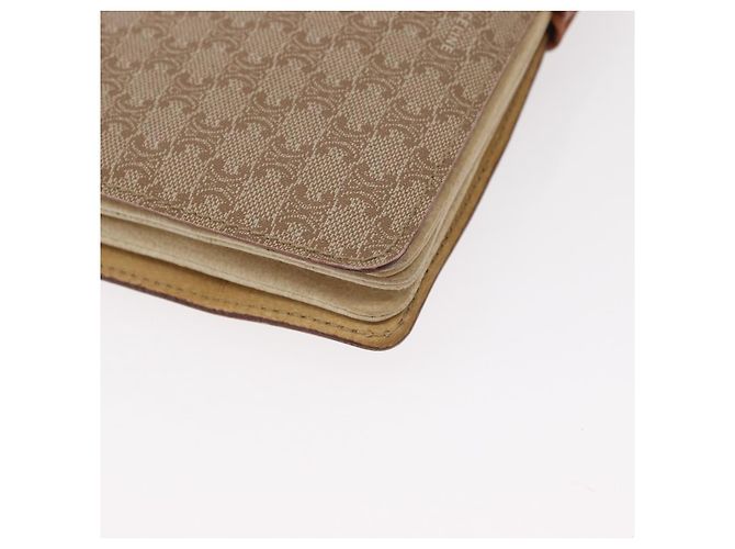 Céline Borsa a Spalla in Tela Macadam CELINE PVC Beige Oro Auth 159576 D'oro - vista 9