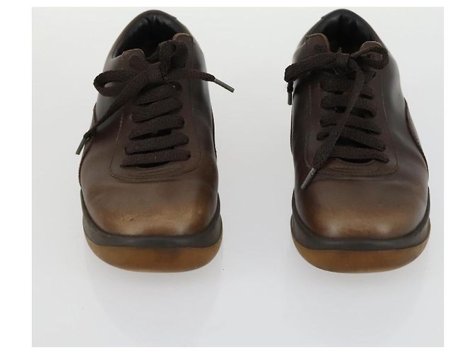 Sneakers FENDI LOUIS VUITTON in pelle 2 pezzi Bianco Marrone Auth ti3631 - vista 2