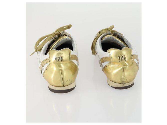 Sneakers FENDI LOUIS VUITTON in pelle 2 pezzi Bianco Marrone Auth ti3631 - vista 7